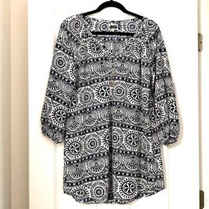 Mud Pie navy white dress/cover up size medium